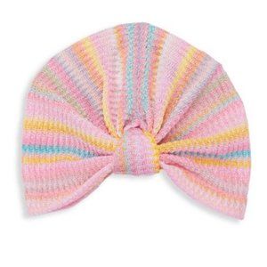 $285 NEW Authentic MISSONI Multi-Pink-Chevron Knit Turban Headband Made in Italy